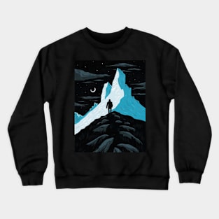 Night Trek in Mountain Crewneck Sweatshirt